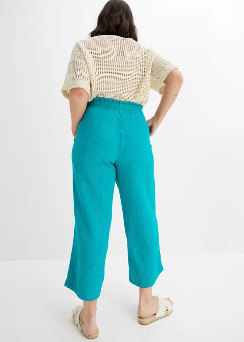Pantaloni culotte in mussola di puro cotone, bonprix