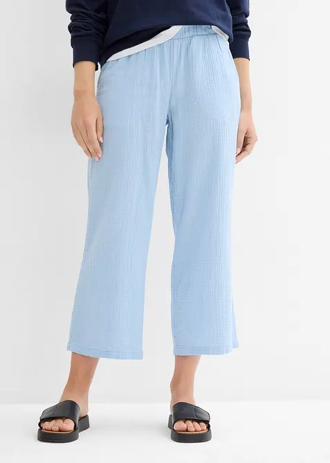 Pantaloni culotte in mussola di cotone, bonprix