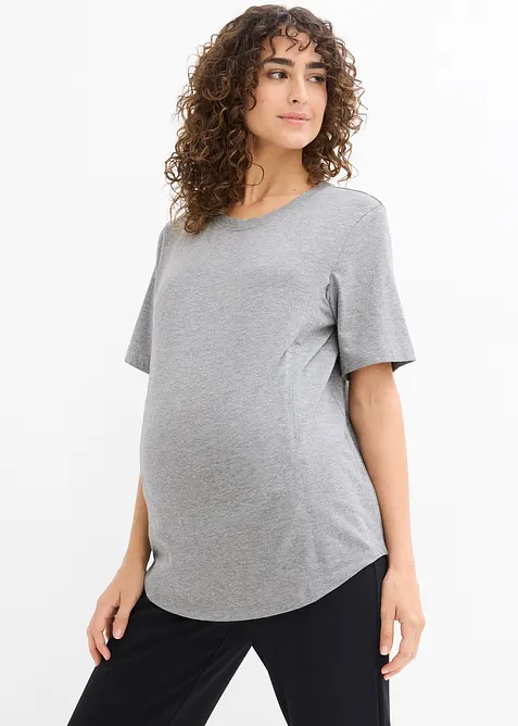 Maglia pr&eacute;maman in cotone biologico con funzione allattamento discreta, bonprix