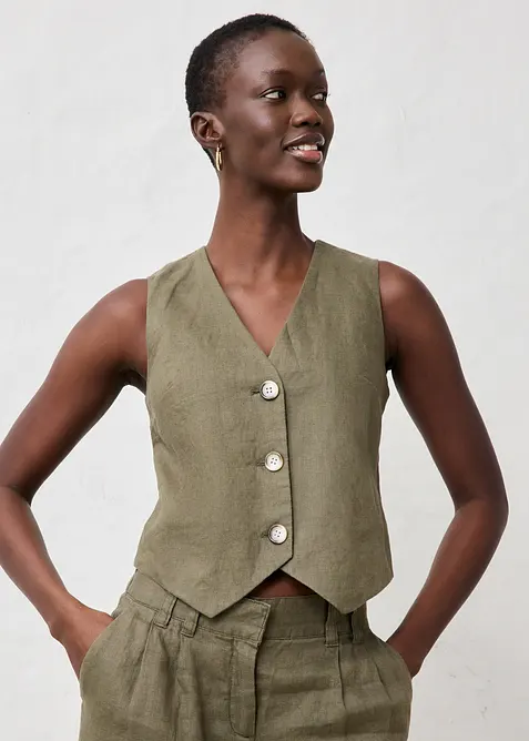Gilet in puro lino, bonprix
