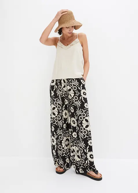 Pantaloni larghi in viscosa fluente, bonprix