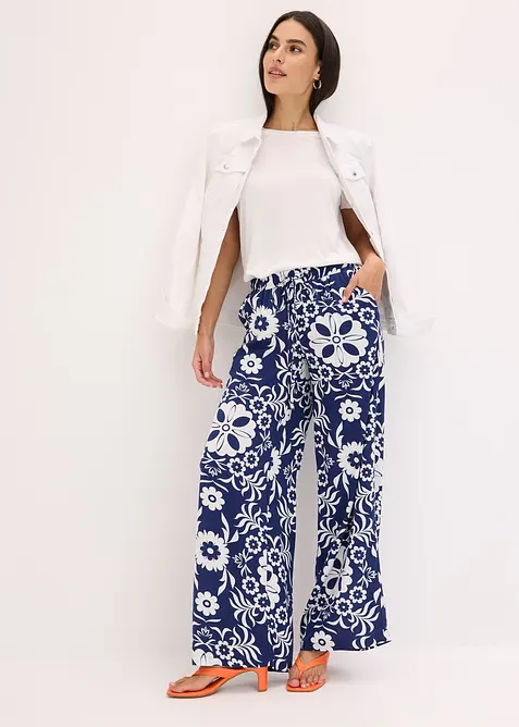 Pantaloni larghi in viscosa fluida, bonprix
