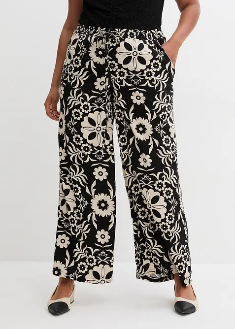 Pantaloni larghi in viscosa fluida, bonprix