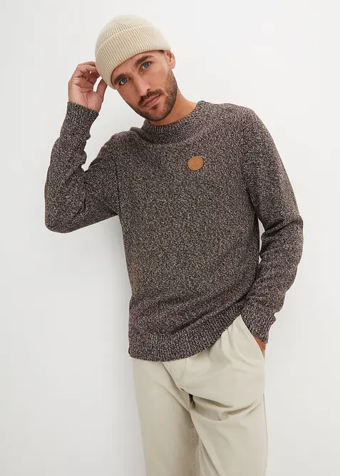 Maglione a girocollo con cotone, bonprix