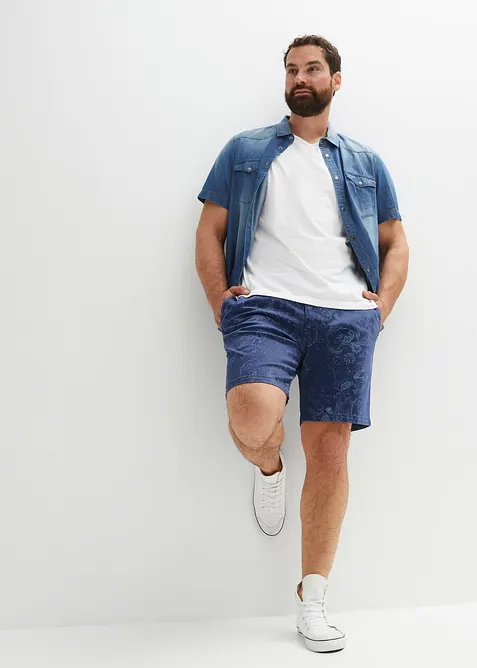 Camicia a maniche corte in jeans di puro cotone biologico, slim fit, bonprix