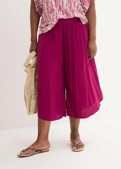 Pantaloni culotte al polpaccio in viscosa morbida, bonprix