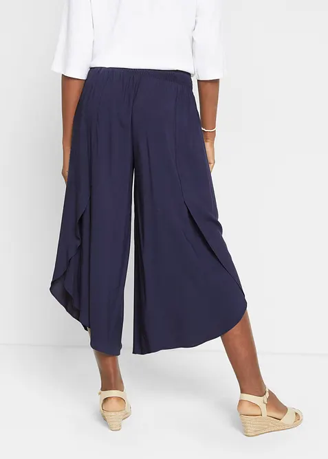 Pantaloni culotte al polpaccio in viscosa morbida, bonprix