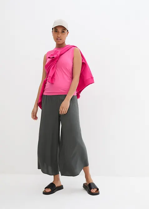 Pantaloni culotte al polpaccio in viscosa morbida, bonprix