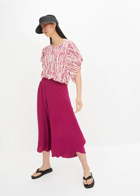Pantaloni culotte al polpaccio in viscosa, bonprix