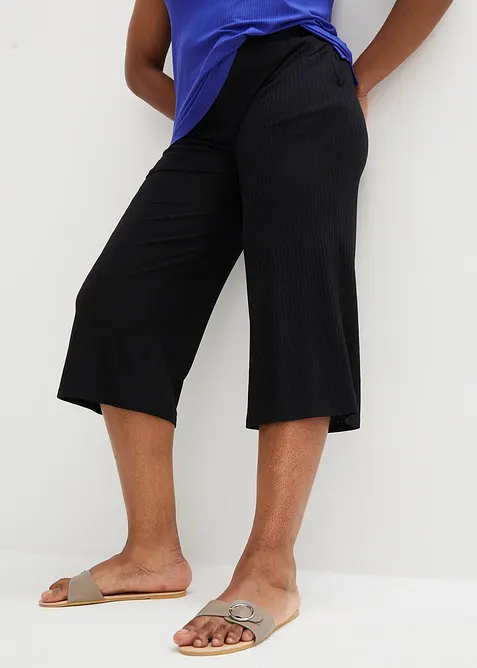 Pantaloni in jersey a coste con elastico in vita, bonprix