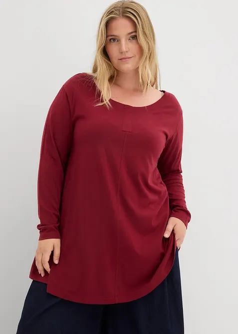 Maglia a maniche lunghe in misto cotone e viscosa, bonprix