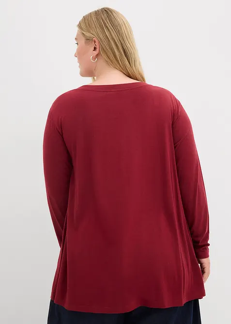 Maglia a maniche lunghe in misto cotone e viscosa, bonprix