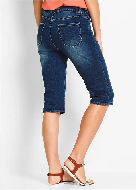 Bermuda in jeans con vita media parzialmente elasticizzata, bonprix
