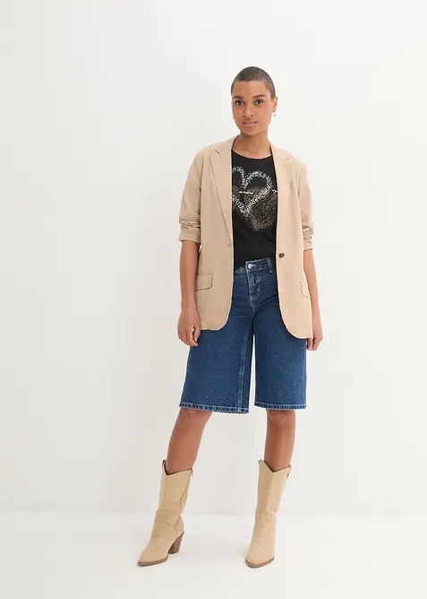 T-shirt in cotone biologico con cuore, bonprix