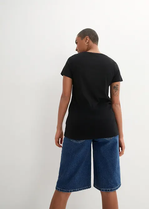 T-shirt in cotone biologico con cuore, bonprix
