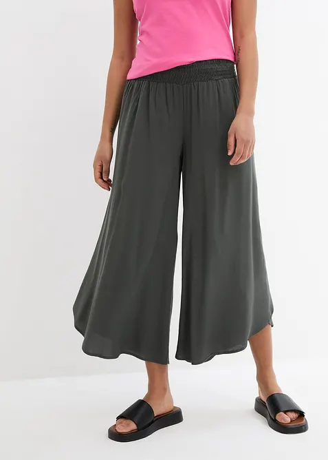 Pantaloni culotte al polpaccio in viscosa morbida, bonprix