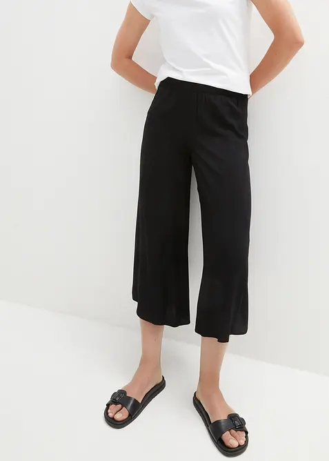Pantaloni culotte al polpaccio in viscosa, bonprix