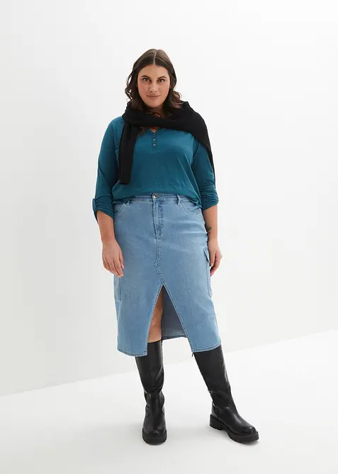 Maglia con bottoncini in puro cotone biologico, bonprix