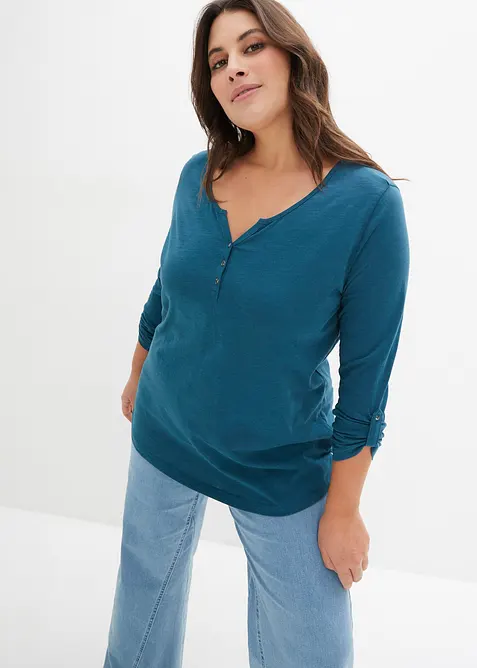 Maglia con bottoncini in puro cotone biologico, bonprix