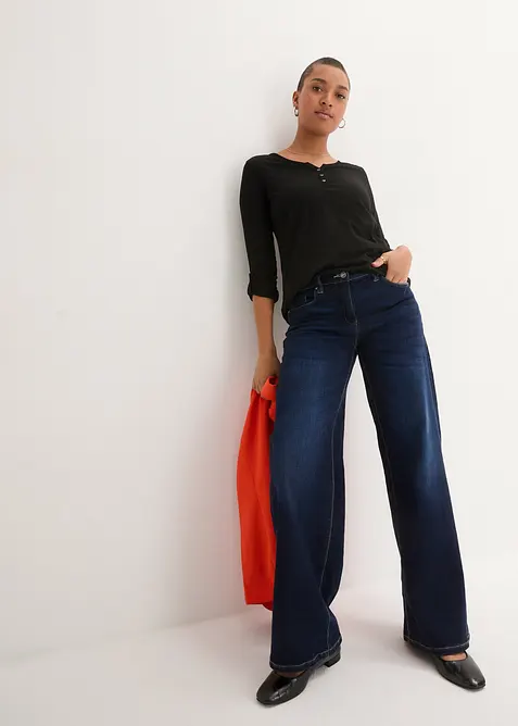 Maglia con bottoncini in puro cotone biologico, bonprix