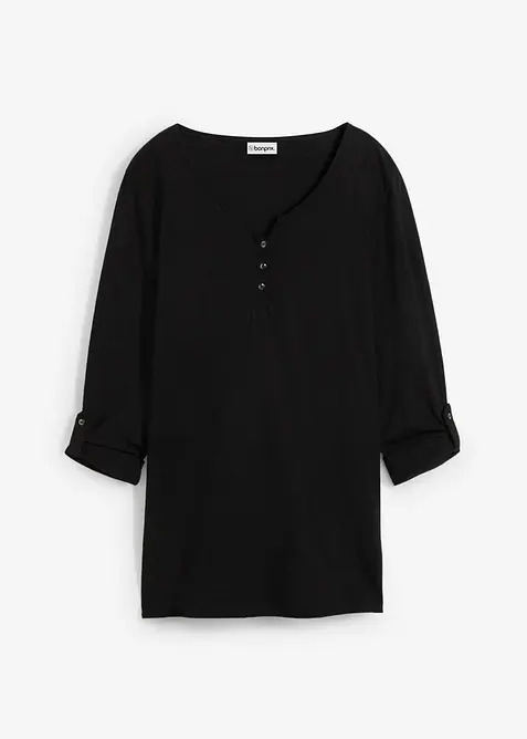 Maglia con bottoncini in puro cotone biologico, bonprix