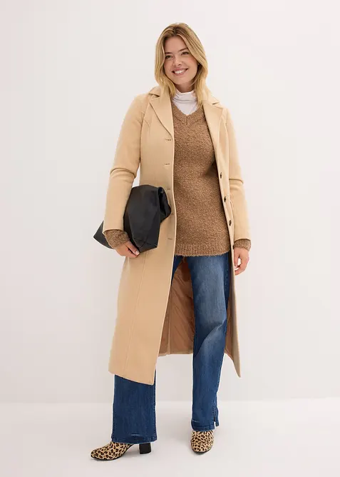 Maglione in filato grosso con scollatura a V, bonprix