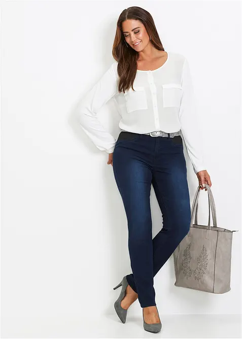 Jeans skinny elasticizzati, vita media, bonprix