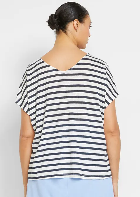 Maglia in puro lino con maniche a pipistrello, bonprix