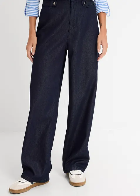 Jeans straight loose fit, vita alta, bonprix