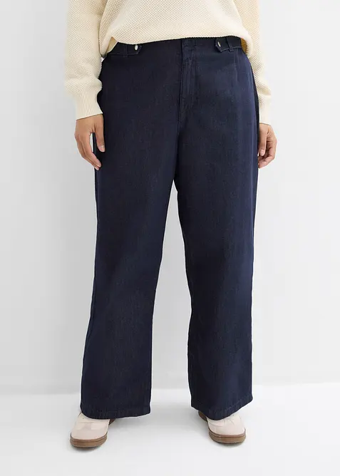 Jeans straight loose fit, vita alta, bonprix