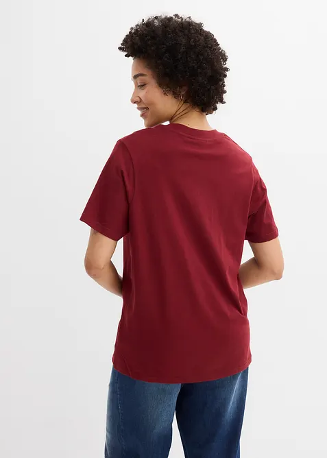 Maglia lunga e larga con scollo a V e maniche corte (pacco da 5), bonprix