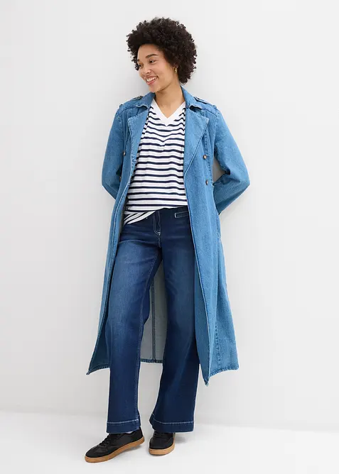 Maglia lunga e larga con scollo a V e maniche corte (pacco da 5), bonprix