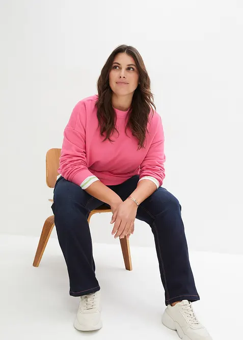 Jeans dritti con girovita comodo, vita media, bonprix
