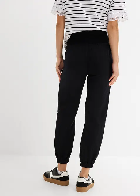 Pantaloni pr&eacute;maman 2 in 1 in mussola di puro cotone, bonprix