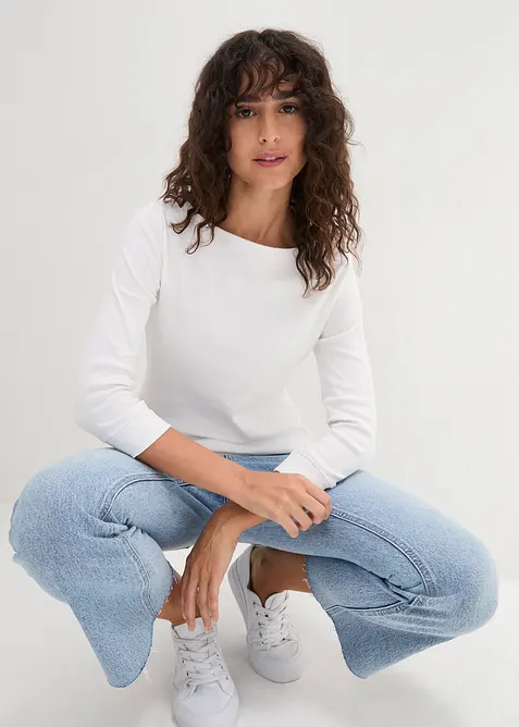 Maglia a maniche lunghe in puro cotone biologico, bonprix