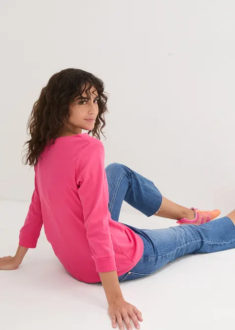 Maglia a maniche lunghe in puro cotone biologico, bonprix