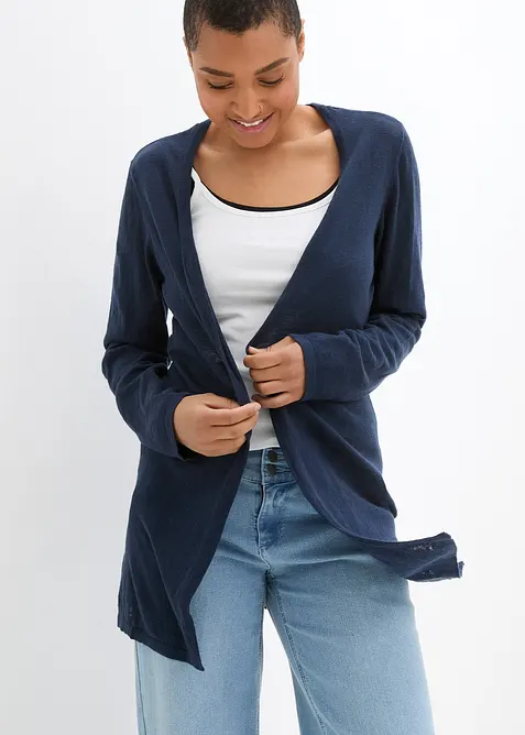 Cardigan in puro cotone fiammato leggero, bonprix