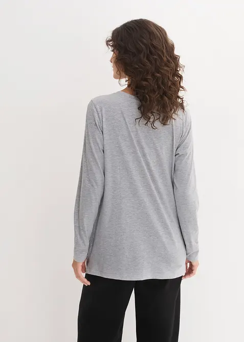 Maglia lunga con scollo rotondo e maniche lunghe  (pacco da 5), bonprix