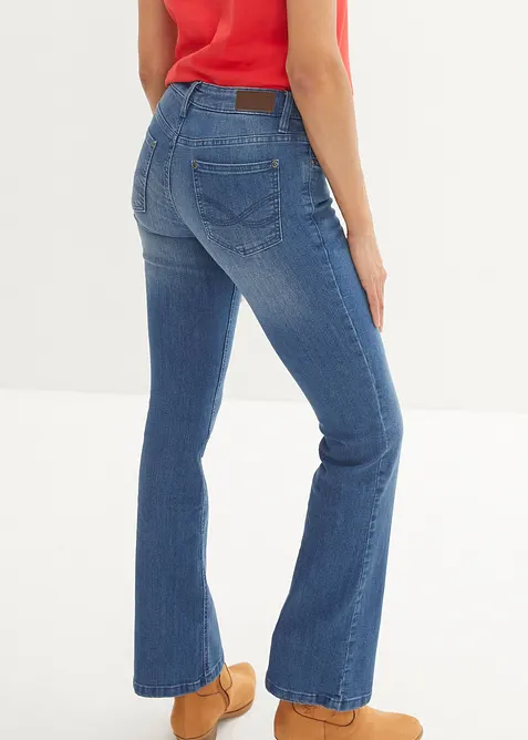 Jeans bootcut elasticizzati, vita media, bonprix