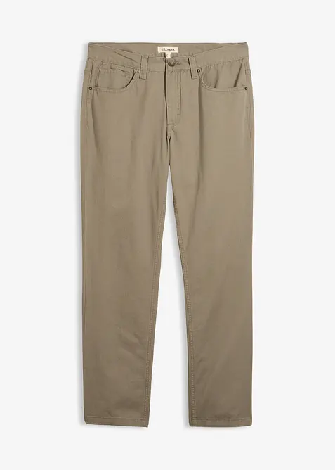 Pantaloni regular fit in twill di puro cotone, straight, bonprix
