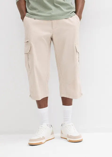 Bermuda cargo lunghi in puro cotone, regular fit, bonprix