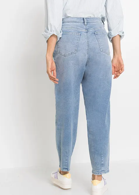Jeans barrel shape in cotone biologico, vita alta, bonprix