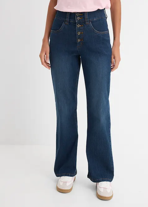Jeans elasticizzati straight, vita alta, bonprix