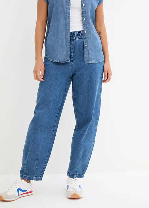Mom jeans con cinta comoda, vita alta, bonprix