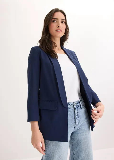 Blazer lungo in misto viscosa, bonprix