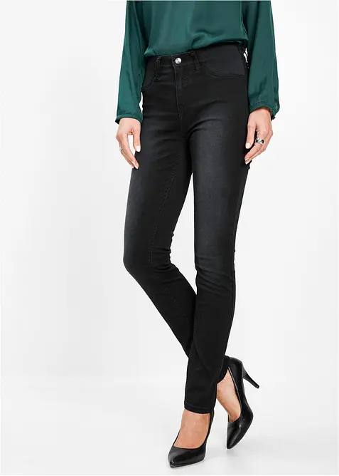 Jeans skinny elasticizzati, vita media, bonprix