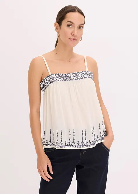 Top con ricami, bonprix