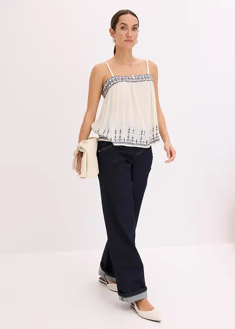 Top con ricami, bonprix
