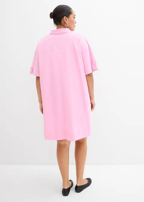 Abito chemisier in misto cotone biologico elasticizzato, bonprix