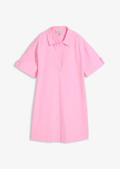 Abito chemisier in misto cotone biologico elasticizzato, bonprix